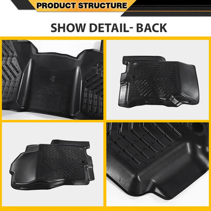 G-PLUS TPE Cargo Liners Compatible with Nissan Frontier 2022-2025 (Only Fit Crew Cab w/2nd Row Under-Seat Storage,Not Fit King Cab) 3PCS 1st & 2nd Row All Weather Full Cover Protection