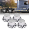 G-PLUS Chrome Wheel Covers Rear Axle Hub Caps 4 PCS Compatible with Most of 10 Holes 22.5" & 24.5" Semi-Truck Wheels with 11.25" Bolt Circle Wheels with 33mm Thread-On Lug Nut Covers