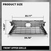 G-PLUS Front Bumper Upper Grille Compatible with LX RX350 2016-2018, Fit LX RX450H 2016-2019 & RX350L 2018, 531110E170, LX1200180 Gray