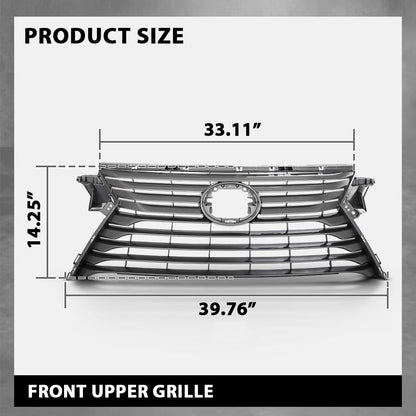 G-PLUS Front Bumper Upper Grille Compatible with LX RX350 2016-2018, Fit LX RX450H 2016-2019 & RX350L 2018, 531110E170, LX1200180 Gray