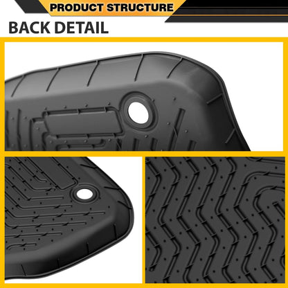 Floor Mats Cargo Liners 3PCS, Compatible with Dodge Ram 2500 3500 Crew Cab 2019-2024 with 1st Row Bucket or Bench Seats 1st & 2nd Row, All Weather Full Cover Protection TPE Car Floor Liners