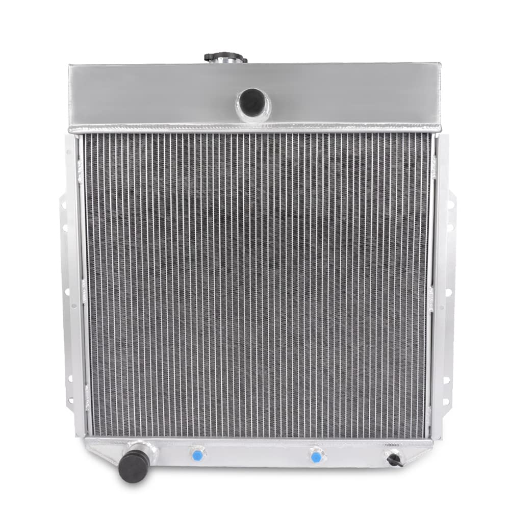2 Row Core Aluminum Performance Racing Radiator Replacement For Ford F100 F250 F350 Pickup Truck L6 V8 AT/MT 1953 1954 1955 1956
