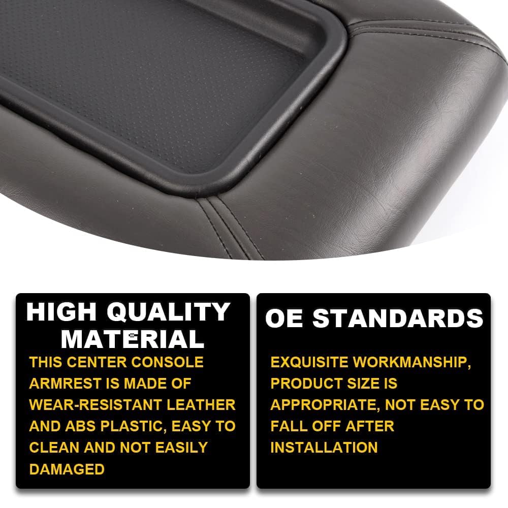 G-PLUS Center Console Lid Replacement Kit Grey Compatible with GMC Sierra Yukon Chevy Silverado Avalanche Suburban Tahoe 1999-2007 Armrest Lid 19127364 19127365 19127366
