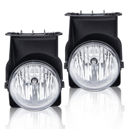 G-PLUS Bumper Fog Lights Compatible With 2003-2006 GMC Sierra 1500 2500 3500 Pickup Clear Driving Fog Lamps W/o Wiring Kit Left+Right Side