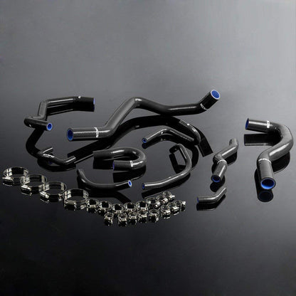 G-PLUS Silicone Radiator Hose Pipe Kit Clamps Compatible With Honda Civic/CRX EE EF/CR-X Base/DX/HF/Si 1988-1991,Black