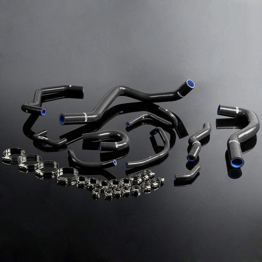 G-PLUS Silicone Radiator Hose Pipe Kit Clamps Compatible With Honda Civic/CRX EE EF/CR-X Base/DX/HF/Si 1988-1991,Black