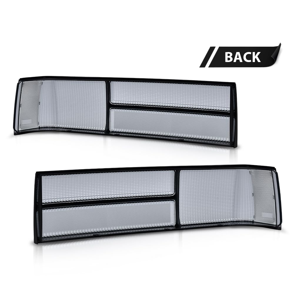 G-PLUS Taillight Taillamp Smoky Lens Left & Right Pair Set Compatible with Ford Mustang 1987-1993 E7ZZ13405A, E7ZZ13404A, FO2800168, FO2801168