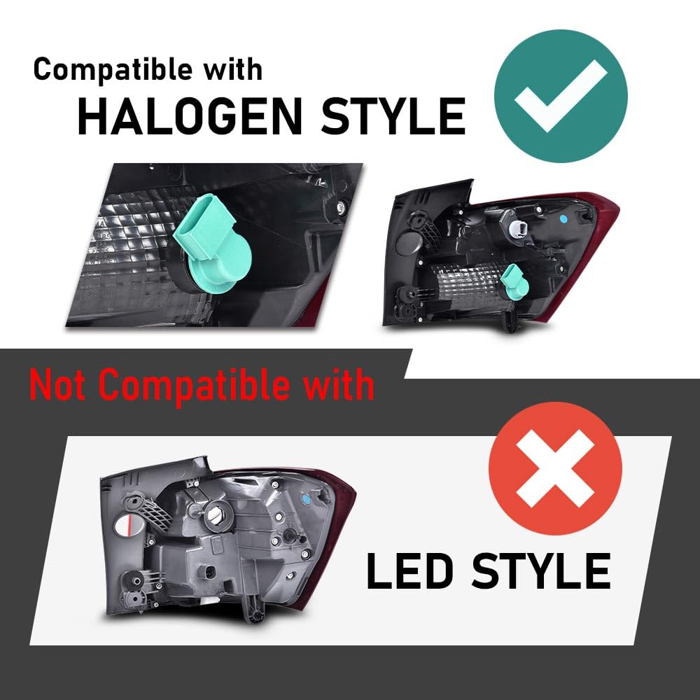 G-PLUS Rear Outer Left Tail Light Assembly w/Bulbs Compatible with Chevy Equinox 2018 2019 2020 Left Rear Brake Lamp Luces Traseras, GM2804132, 19418086, Red Lens