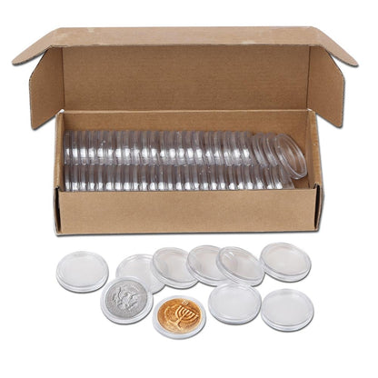 G-PLUS 50 Direct Fit Airtight 30.6mm Coin Holders Capsule Fit for JFK Half Dollar w/Box