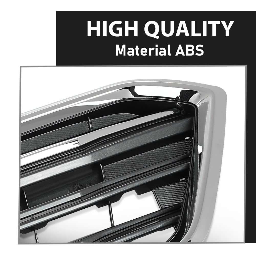 G-PLUS Front Bumper Grille Grill Assembly Black Shell Silver Insert Compatible with Subaru Legacy 2018-2019 91121AL19A