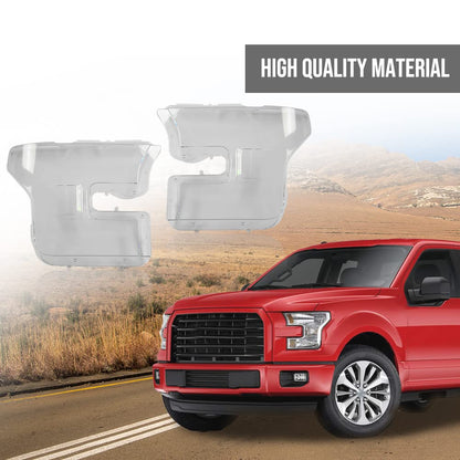 G-PLUS Headlights Headlamps Cover Left+Right Clear Compatible with 2015-2017 Ford F150 FO2502335, FO2503335, FO2502344