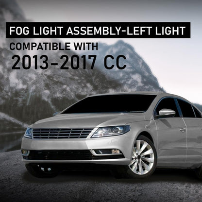 G-PLUS Halogen Fog Light Fog Lamp Left Side Compatible with Volkswagen CC 2013-2017 3C8941699, VW2592125