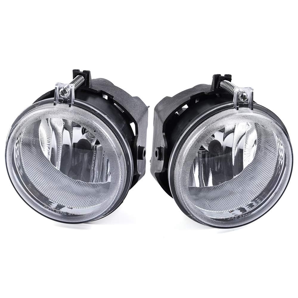 G-PLUS Front Bumper Fog Lights Assembly Compatible with 2006-2009 Dodge Charger/Fit 2008-2010 Dodge Challenger with Bulbs Left/Right Bumper Driving Fog Lamps Clear Lens