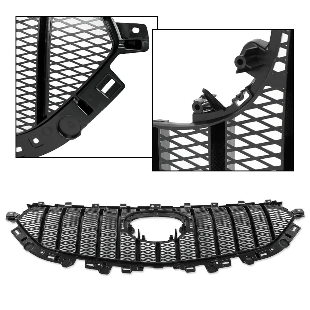 G-PLUS Front Upper Grille Grill Vent Trim Bar Compatible with Mazda CX-5 CX5 2017 2018 2019 2020 2021 ABS Black Mesh