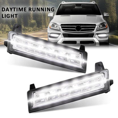 G-PLUS Pair LED Fog Lamp Daytime Running Lights, Compatible with Benz ML Class GL Class 2008-2013/ GLK Class 2009-2013, LH Driver & RH Passenger Side 2PCS, A1648200656, A1648200756