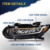 G-PLUS Headlights Assembly, Compatible with 2018 2019 2020 Honda Accord Left Bumper Headlamp, Clear Lens Black Housing Amber Reflector Bumper Headlamps,faros delanteros