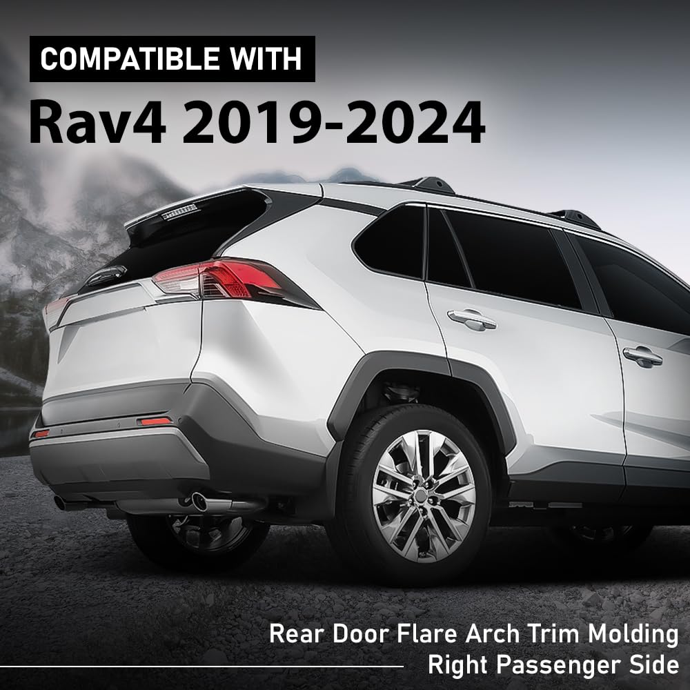 G-PLUS Rear Right Fender Flare Compatible with Toyota RAV4 2019 2020 2021 2022 2023 2024 RH Side Wheel Arch Trim Molding 75061-42010