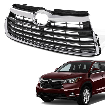 G-PLUS Chrome Front Bumper Upper Grill Grille ABS Compatible with 2014-2016 Toyota Highlander
