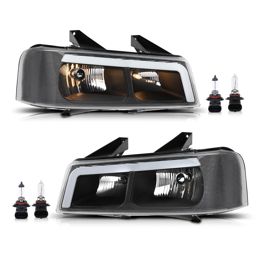 G-PLUS LED Headlights Assembly Front Headlamps Compatible with Chevy Express GMC Savana 1500 2003-2014, Fit Chevy Express GMC Savana 2500 3500 2003-2023 Clear Lens Black Housing