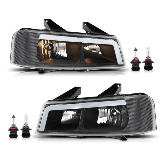 G-PLUS LED Headlights Assembly Front Headlamps Compatible with Chevy Express GMC Savana 1500 2003-2014, Fit Chevy Express GMC Savana 2500 3500 2003-2023 Clear Lens Black Housing
