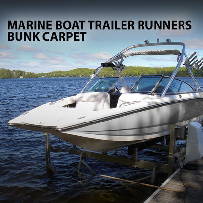 G-PLUS 12" x 12' Outdoor Ribbed Marine Carpet, Boat Trailer Bunk Carpet, Fit Boat Trailer Bunks Runner Docks Black