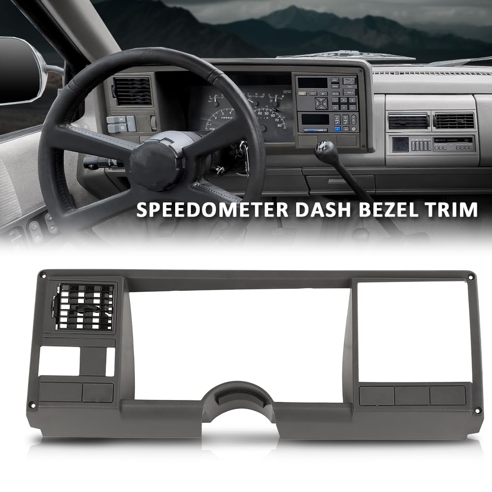 G-PLUS Speedometer Dash Bezel Trim Compatible with Chevy Silverado GMC Sierra Truck 1988-1994 Gray