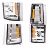 G-PLUS Corner Light Fit 1994-2000 Chevy CK/C10 1500 2500 3500 2WD,(ONLY For Composite Headlights) Signal Side Marker Lamps Clear Lens Chrome Housing Amber Reflector Bumper Headlamps,faros Assembly