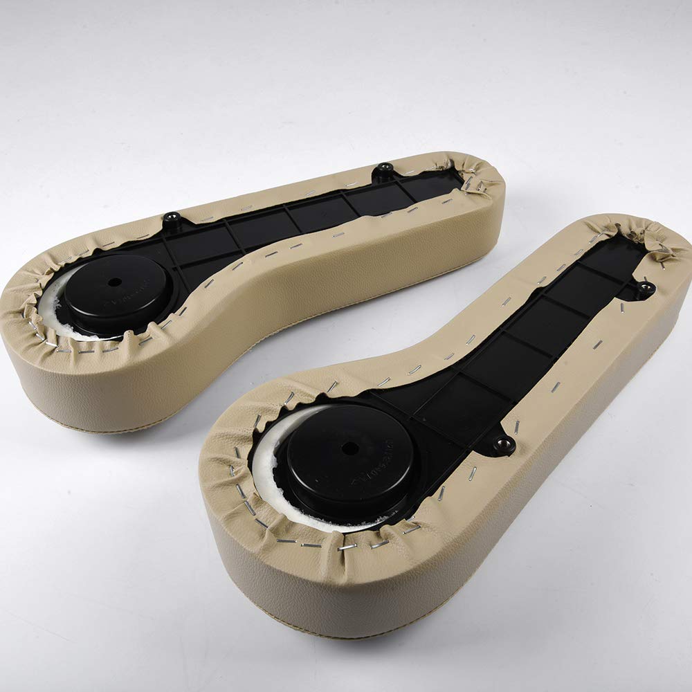 One Pair of Rear Seat Armrest with Cup Holder Universal Replacement for EZGO, for Club Car, for Yamaha and Other Golf Cart Models Beige