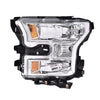G-PLUS Headlight Compatible with Ford F150 2015-2017 Headlamps Left Driver Side Clear Lens Chrome Housing Amber Reflector,faros delanteros