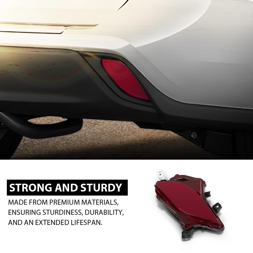 G-PLUS Rear Bumper Reflector Passenger Side RH Compatible with Toyota Highlander XSE/Hybrid Bronze Edition 2020-2023 81480-0E060, 814800E060, TO1185117 Red