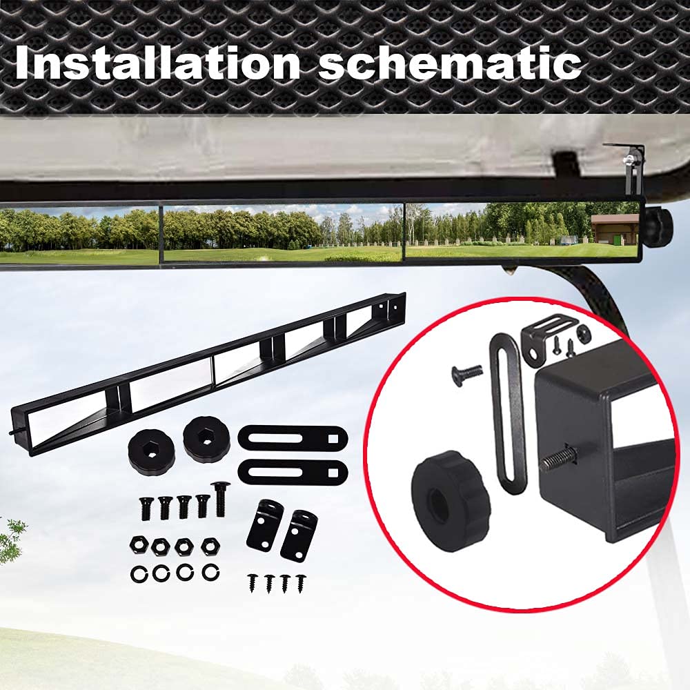 G-PLUS 5 Panel Universal Mirror Compatible with Yamaha/Golf Carts EZGO/Club Cars (1PC)