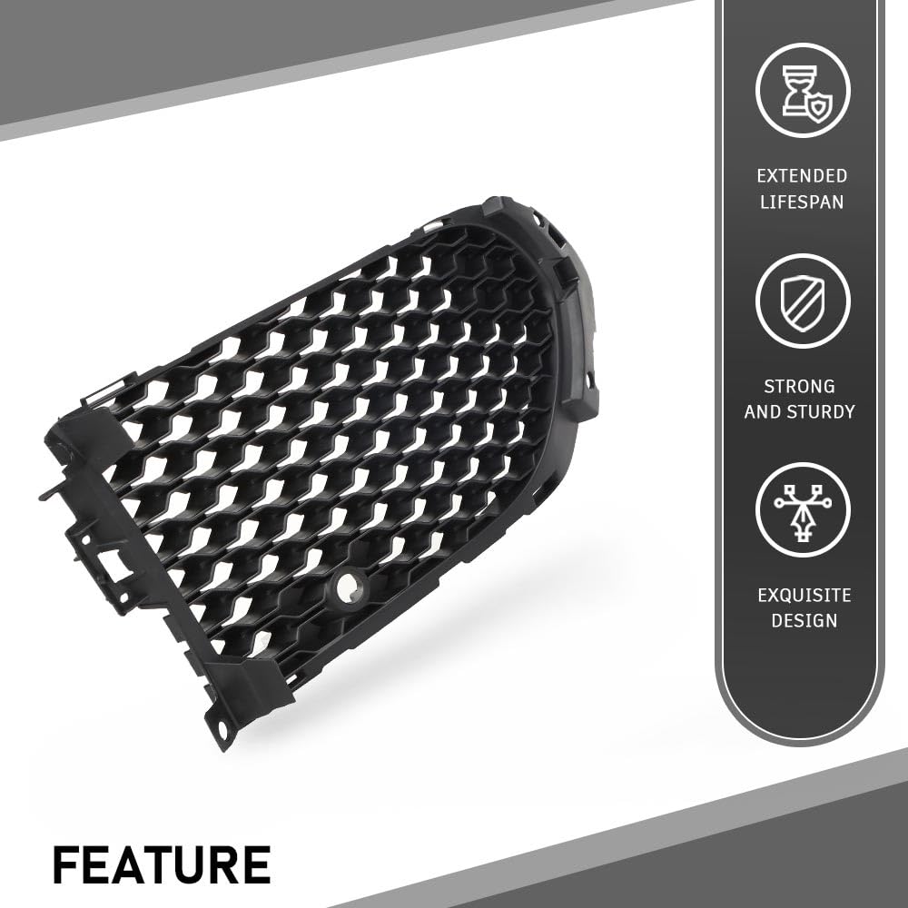 G-PLUS Fog Light Covers Front Passenger Right Side Compatible with Jaguar F-Pace First Edition 2017,Fit Jaguar F-Pace (submodel: R-Sport, S) 2017-2020,Fit for Models with Open Side Mesh