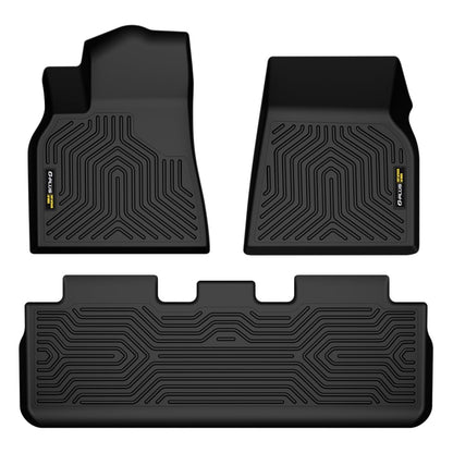 G-PLUS Floor Mats, Compatible with Tesla Model Y 2020-2024(5-Seat),1st & 2nd Row All Weather Full Cover Protection, Black TPE Car Floor Liners Interior Accessories Cargo Liner