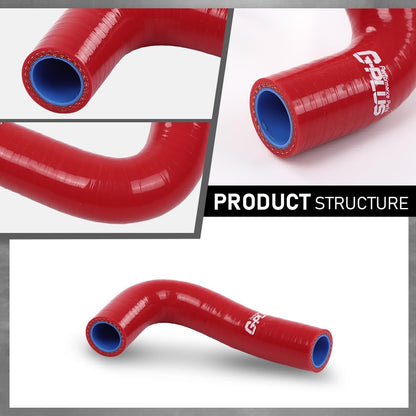 G-PLUS Silicone Radiator Hose Kit Compatible with Yamaha Banshee 350 YFZ350 1987-2006 Red