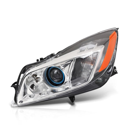 G-PLUS LED Left Side Headlight Assembly Front Headlamp Compatible with Buick Regal 2009-2012 20990313, 22934025 Clear Lens Black Housing Amber Reflector
