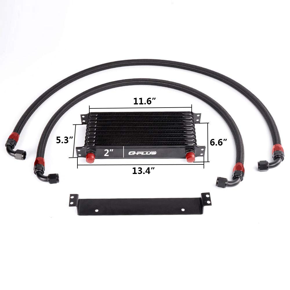 G-PLUS 10 ROW AN10 Aluminum Oil Cooler Kit Fit For Bmw 3 Series F30 F35/N20 316 320