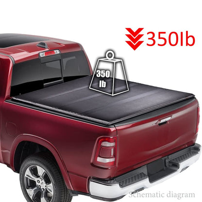 G-PLUS T4 Four-Fold Hard Lock 8Ft Truck Tonneau Cover Compatible with 02-18 Ram 1500 03-21 Ram 2500 3500 | Not Fits Ram Box Models | 8Ft Folding Standard Long Bed