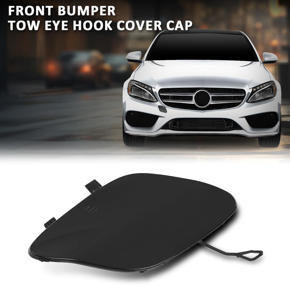 G-PLUS Front Bumper Tow Eye Hook Cover Cap Compatible with Benz C63AMG W205 C300 C400 2015-2018 2058850724, A2058850724
