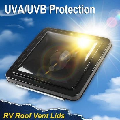 G-PLUS 3PCS Black Roof Vent Cover 14" x 14" Compatible with Universal RV, Trailer, Camper, Motorhome Trailer Ventline,Vent Lid Replacement