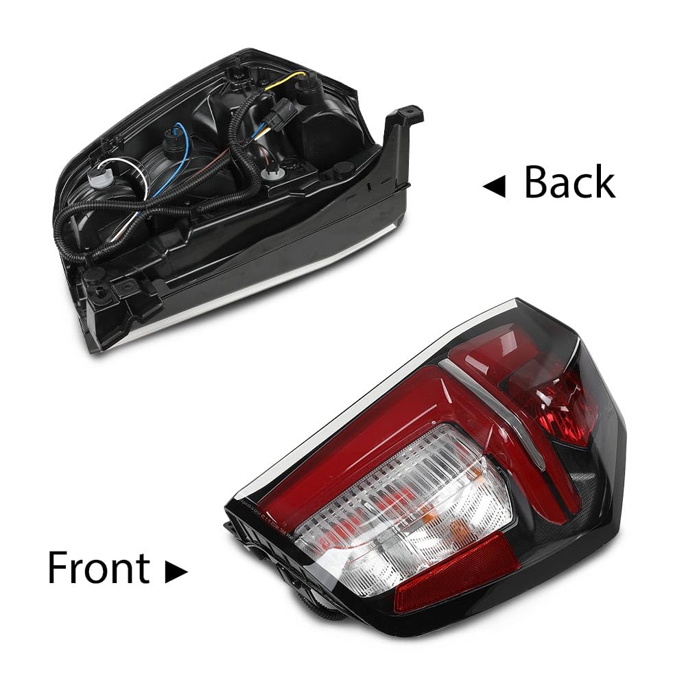 G-PLUS Tail Light Assembly Compatible with 2021-2023 Chevy Suburban/Tahoe,Right Passenger Rear Brake Lamp Luces Traseras 84849417, GM2801322 Clear & Red