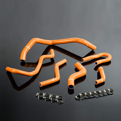 G-PLUS 6 PCS Silicone Radiator Hose W/Clamps Compatible with Honda Civic 1.6l Sohc D15 D16 EG EK 1992-2000, Orange Coolant Hose Pipe Kit