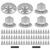 G-PLUS Front & Rear Wheel Cover Chrome Hub Cover Kit 33mm Spiked Hub Axle Compatible with Semi-Trucks 20", 22.5" and 24.5" Hub Piloted Wheels