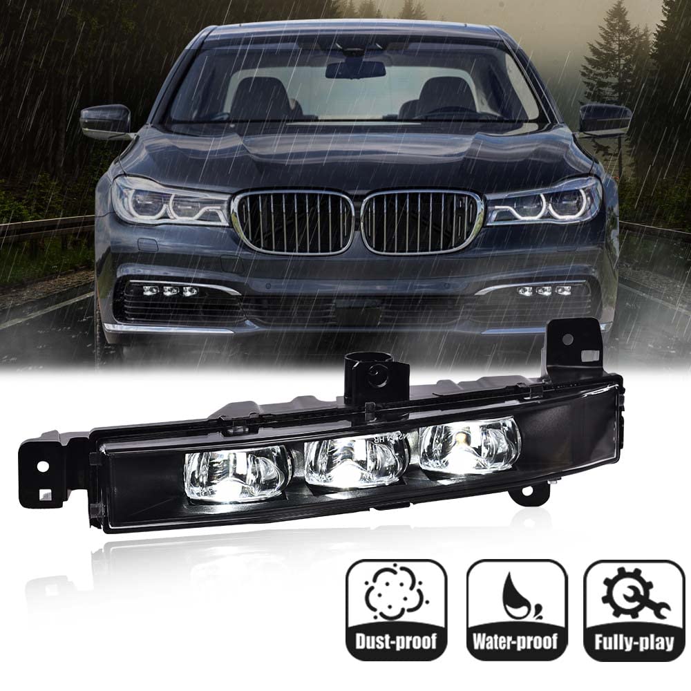 G-PLUS Front Pair LED DRL Fog Lights Lamp Compatible with 2016 2017 2018 2019 BMW G11 G12 740i 750i 63177342953 63177342954 Fog Lamp Accessories neblineros para autos delantero faros antiniebla