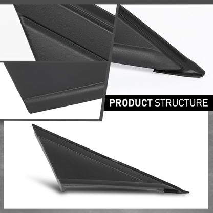 G-PLUS Pair Window Mirror Fender Corner Molding Cap Triangle, Compatible with Ford Focus 2012-2018, LH & RH Side 2PCS, CP9Z16004A, CP9Z16003A