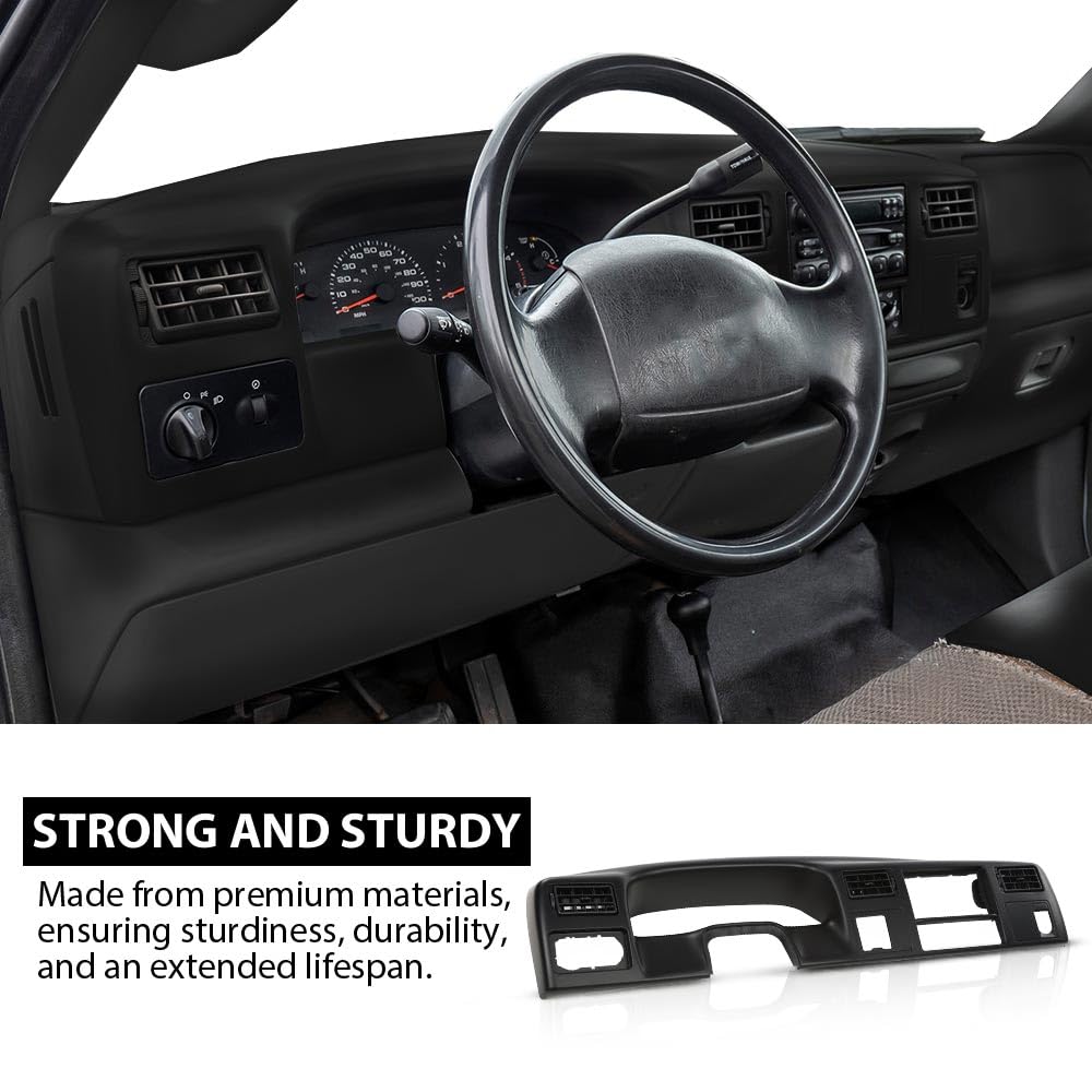 G-PLUS Dash Bezel Radio Cluster Trim Panel 4x4 Black Compatible with Ford F250 F350 Super Duty 1999-2004 with Hole
