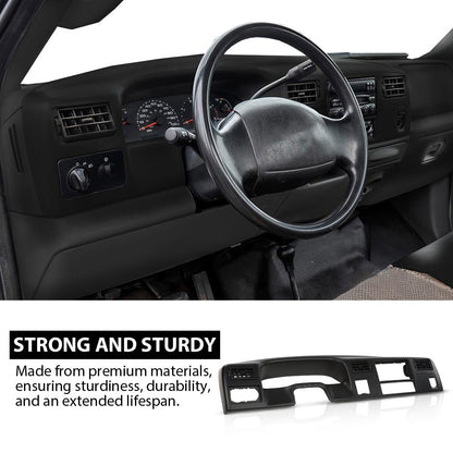 G-PLUS Dash Bezel Radio Cluster Trim Panel 4x4 Black Compatible with Ford F250 F350 Super Duty 1999-2004 with Hole