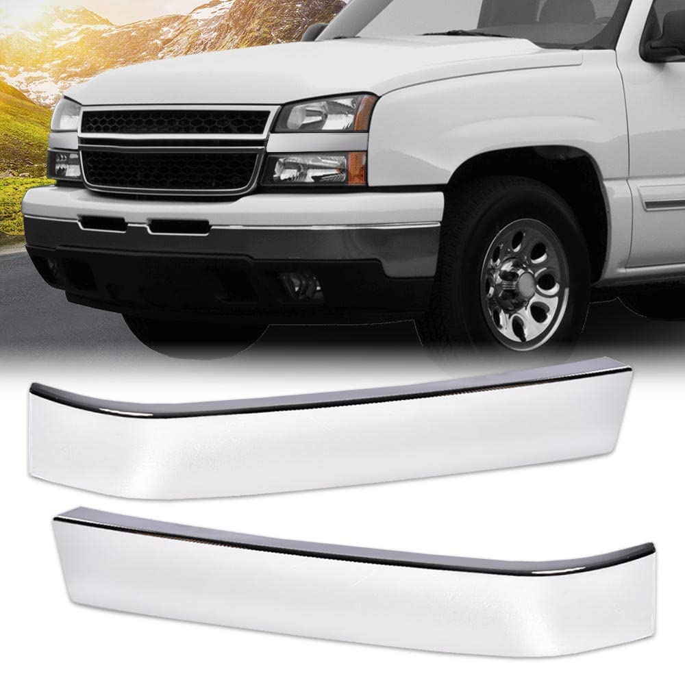 G-PLUS Chrome Grille Molding Trim Compatible With Chevy Silverado 1500 Classic HD 2500 3500 2003-2007 LH & RH Grill Trims Set 10397972, GM1213105, 10397973, GM1212105