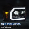 G-PLUS LED DRL Headlights Assembly Fit GMC Sierra 1500 2007-2013/Fit GMC Sierra 2500HD 3500HD 2007-2014 Headlamps Clear Lens Black Housing Amber Reflector 20980241 20980242 22853030,faros delanteros