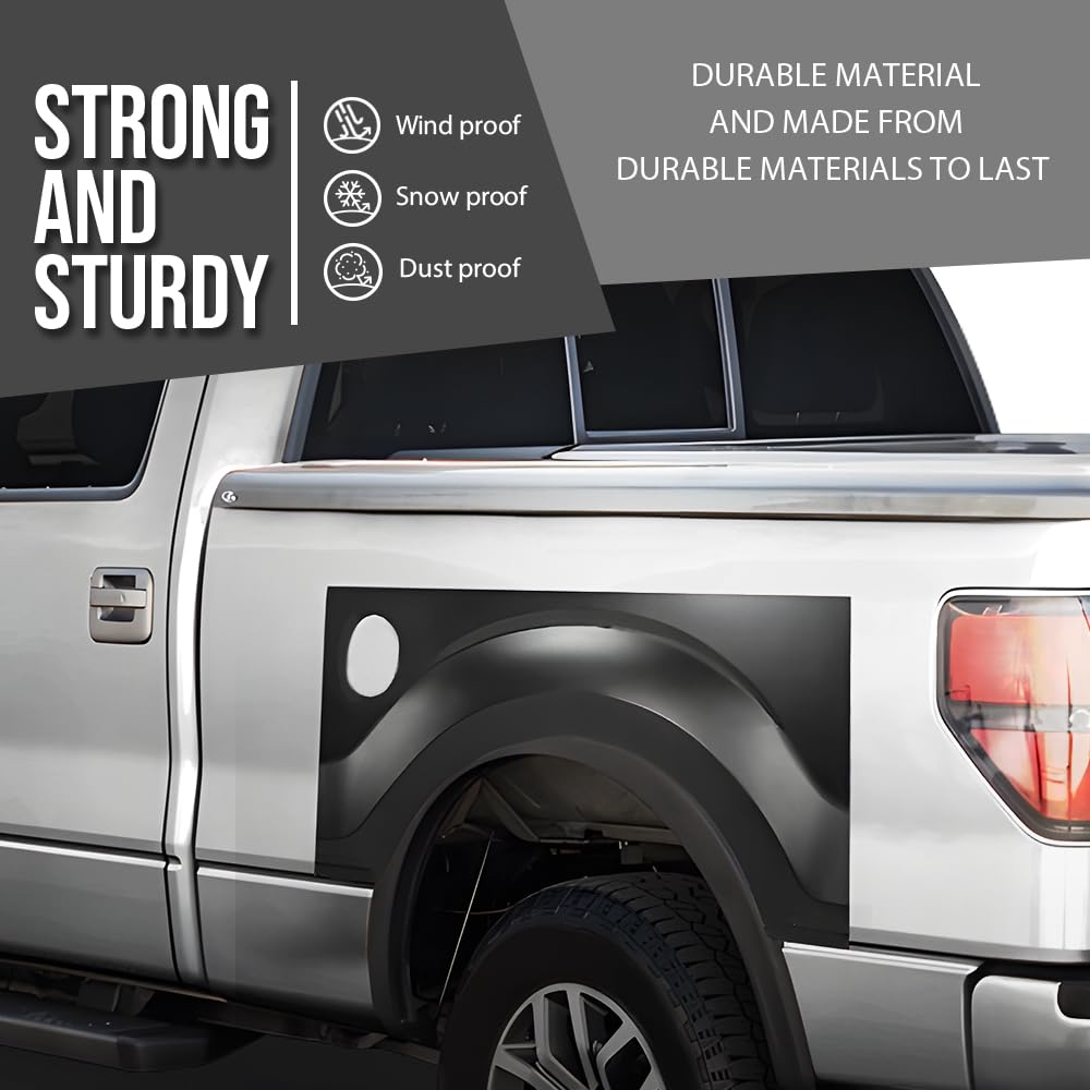 G-PLUS 2PCS Rear Wheel Arch Quarter Panel Compatible with Ford F150 Pickup Truck 2009-2014, Left & Right Black