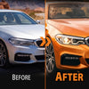 G-PLUS Headlight Lens Cover Compatible with BMW G30 G31 G38 5 Series 2016-2020 63117214962, 63117214961 Left & Right Pair Front Headlamp Lens Cover Clear